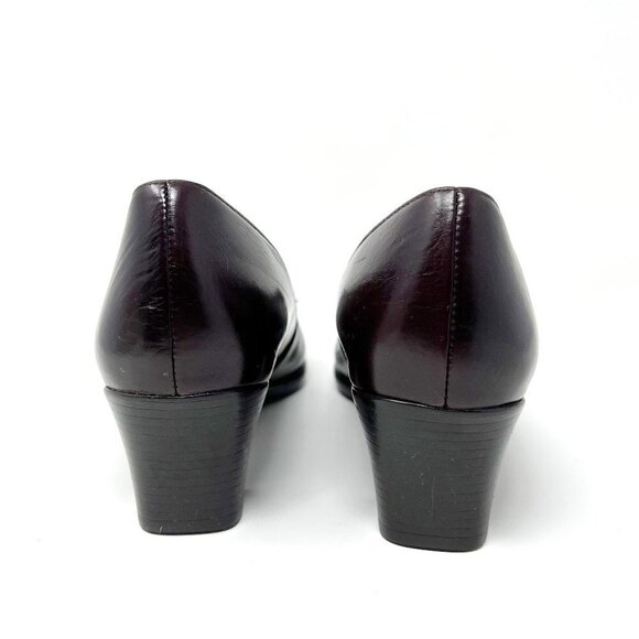 Munro Danielle Leather Pump. Chunky Low Block Heels. Dark Brown. Size  8 - Picture 7 of 15
